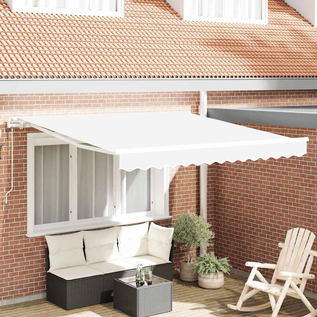 Inklapbaar Zonnescherm Wit 300 x 250 cm Stof