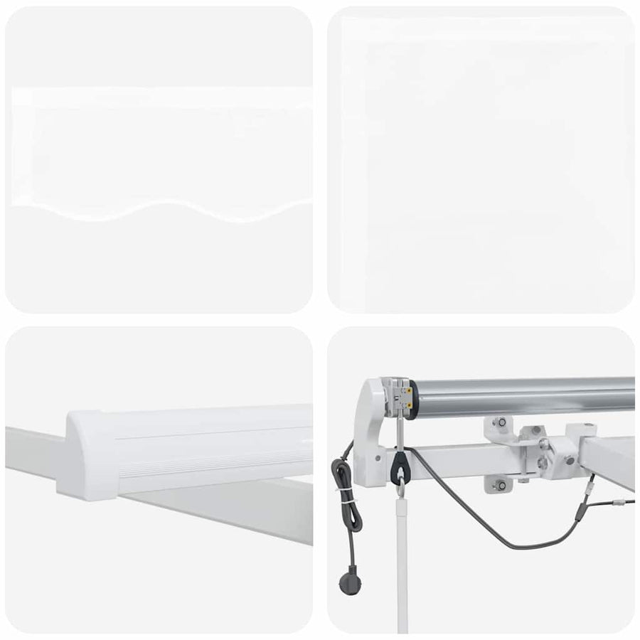 Inklapbaar Zonnescherm Wit 300 x 250 cm Stof en Metaal