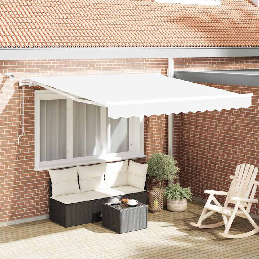 Inklapbaar Zonnescherm Wit 300 x 250 cm Stof en Metaal