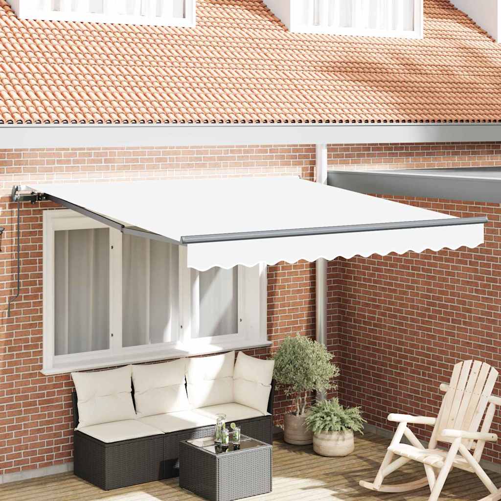 Inklapbaar Zonnescherm Wit Wit 300 x 250 cm Stof