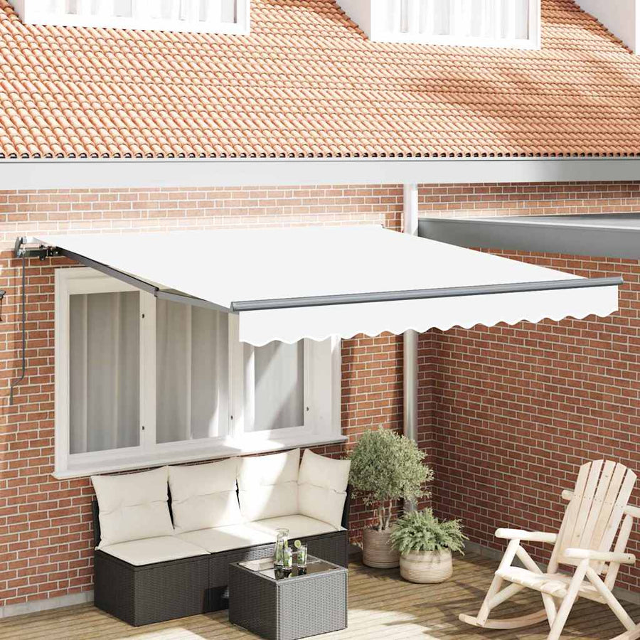 Inklapbaar Zonnescherm Wit Wit 300 x 250 cm Stof
