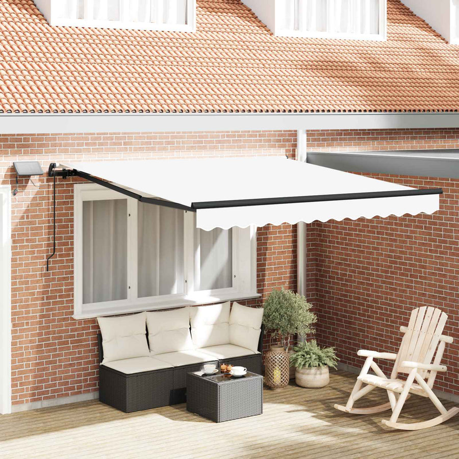 Inklapbaar Zonnescherm Wit 300 x 250 cm Stof