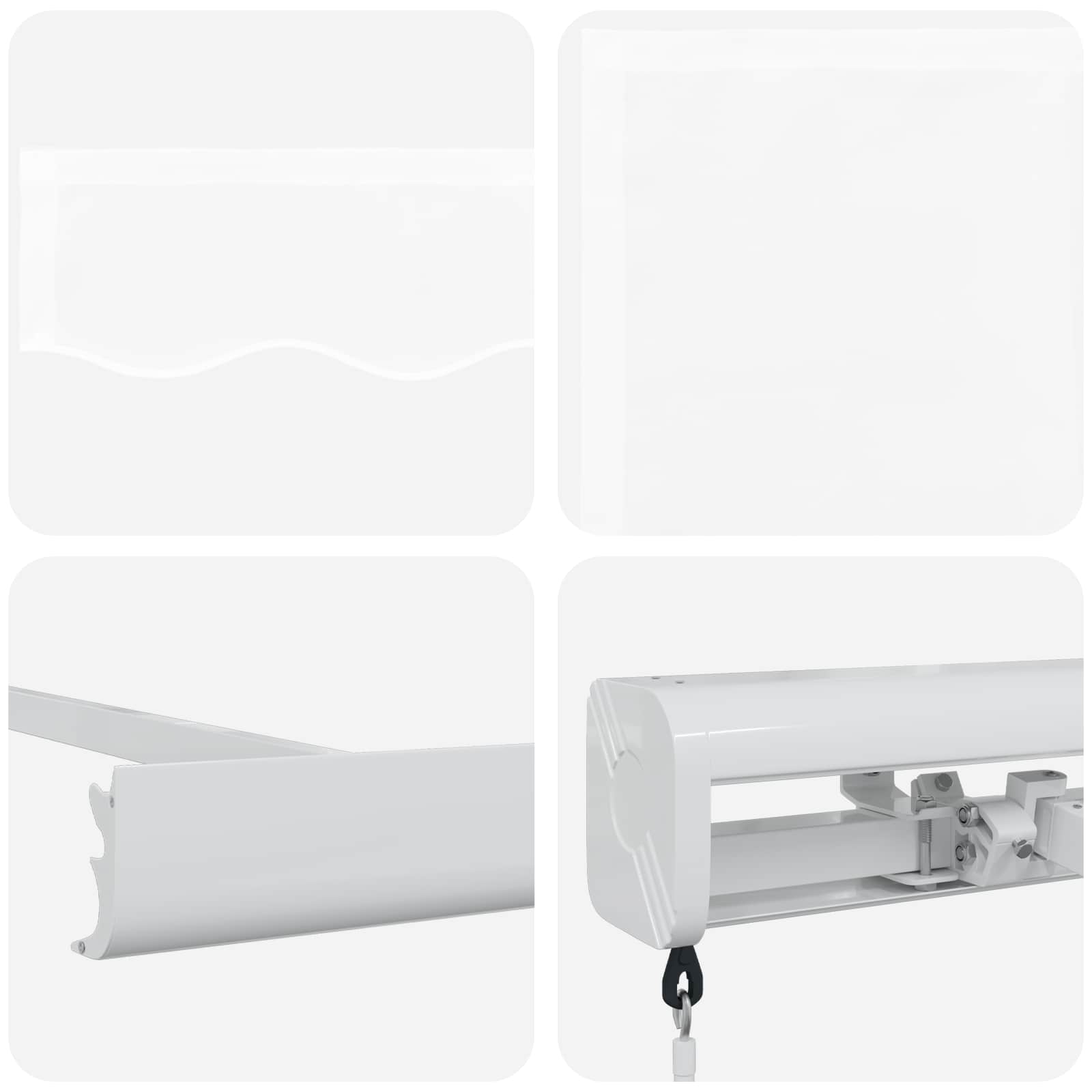 Inklapbaar Zonnescherm Wit 300 x 250 cm Stof en Metaal