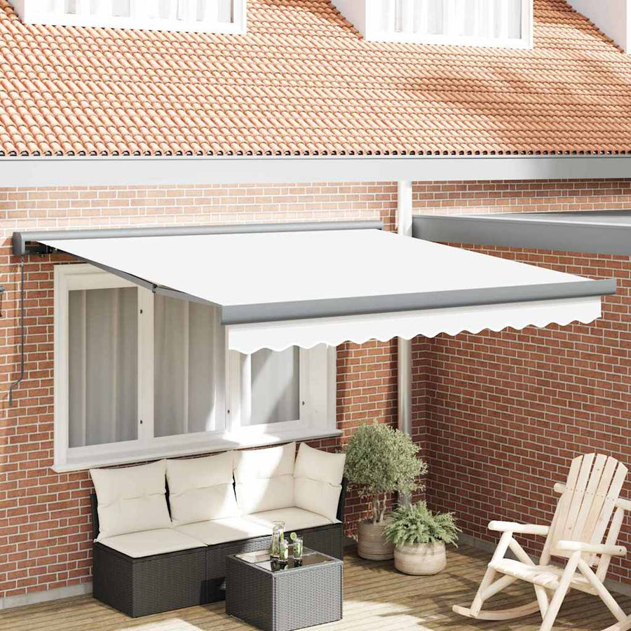Luifel handmatig uitschuifbaar 300x250 cm wit
