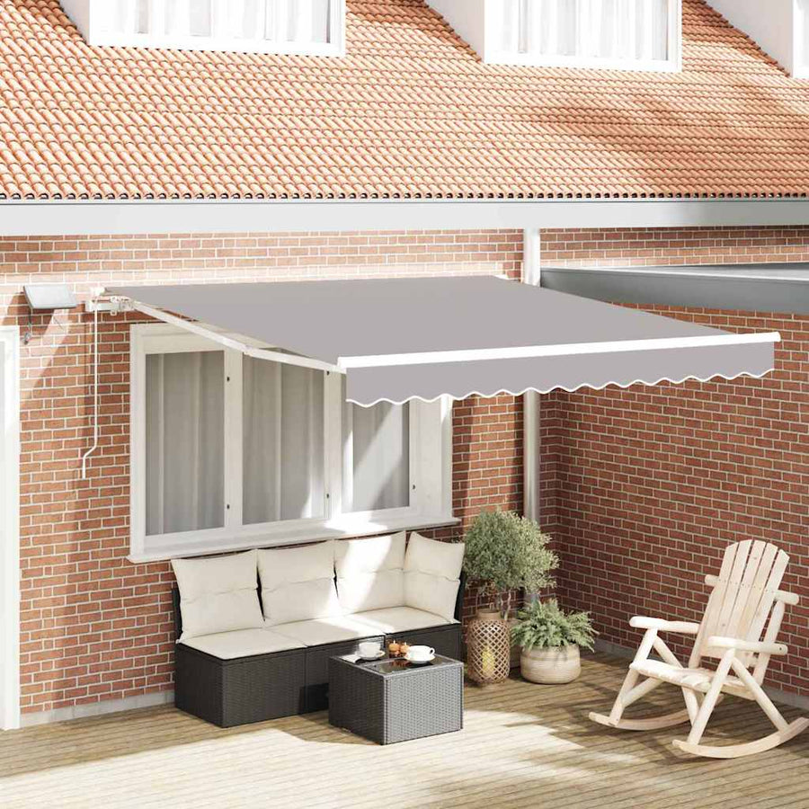 Inklapbaar Zonnescherm Lichtgrijs 300 x 250 cm Stof en Staal