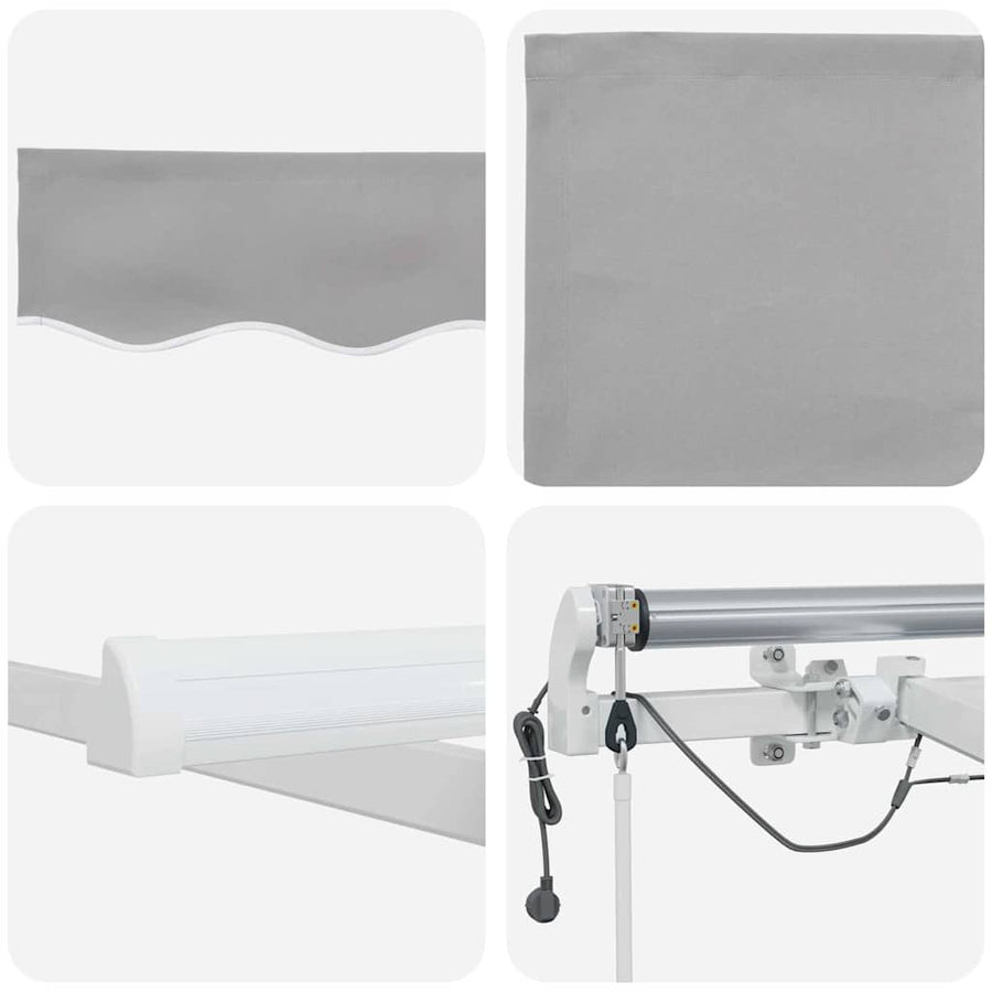 Inklapbaar Zonnescherm Lichtgrijs 300 x 250 cm Stof en Metaal