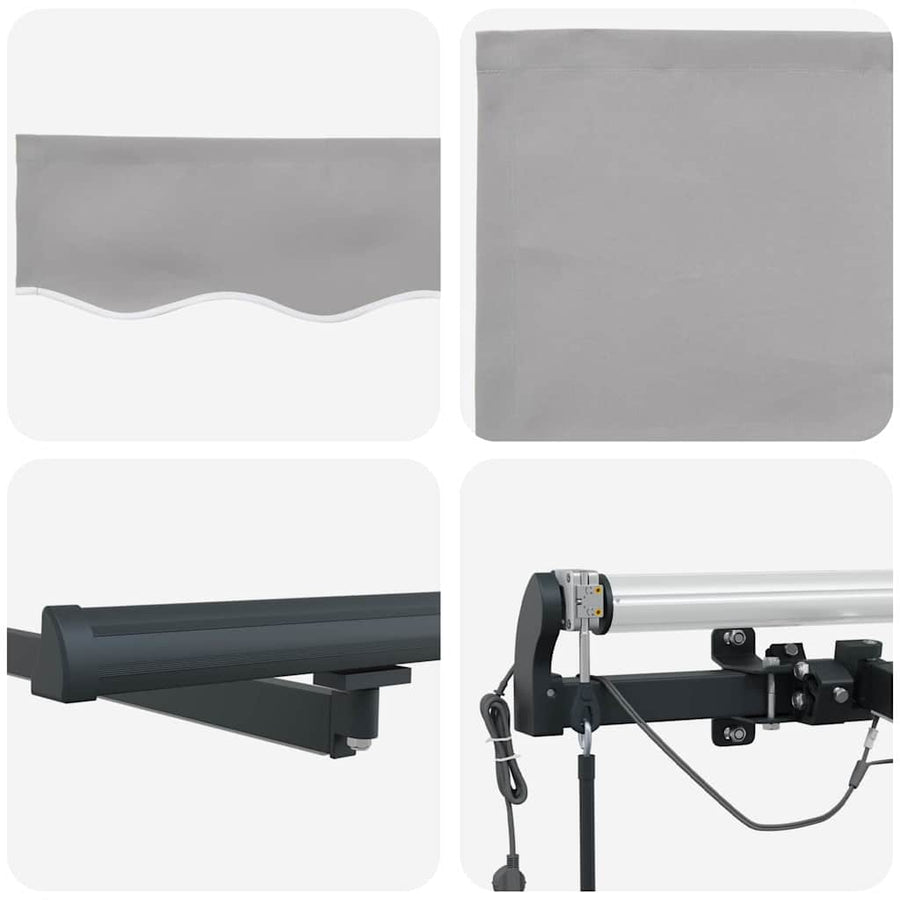 Inklapbaar Zonnescherm met Lichtgrijs 300 x 250 cm Stof