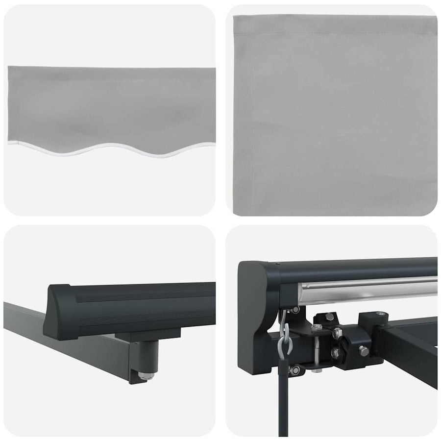 Inklapbaar Zonnescherm Lichtgrijs 300x250 cm Polyester