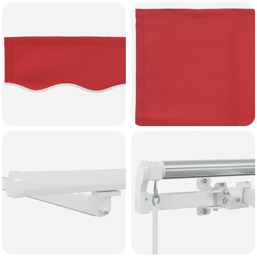 Inklapbaar Zonnescherm Rood 300 x 250 cm Stof en Staal
