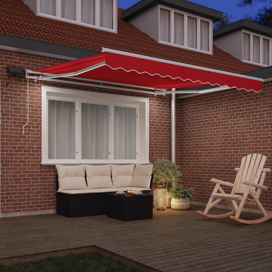 Inklapbaar Zonnescherm Rood 300 x 250 cm Stof en Staal