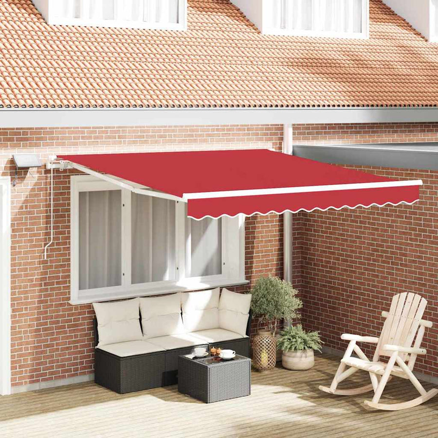 Inklapbaar Zonnescherm Rood 300 x 250 cm Stof en Staal