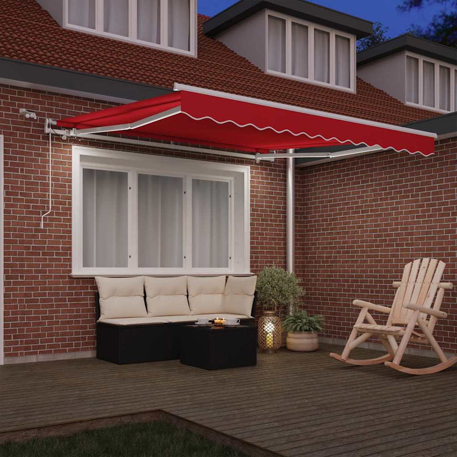 Inklapbaar Zonnescherm Rood 300 x 250 cm Stof en Metaal