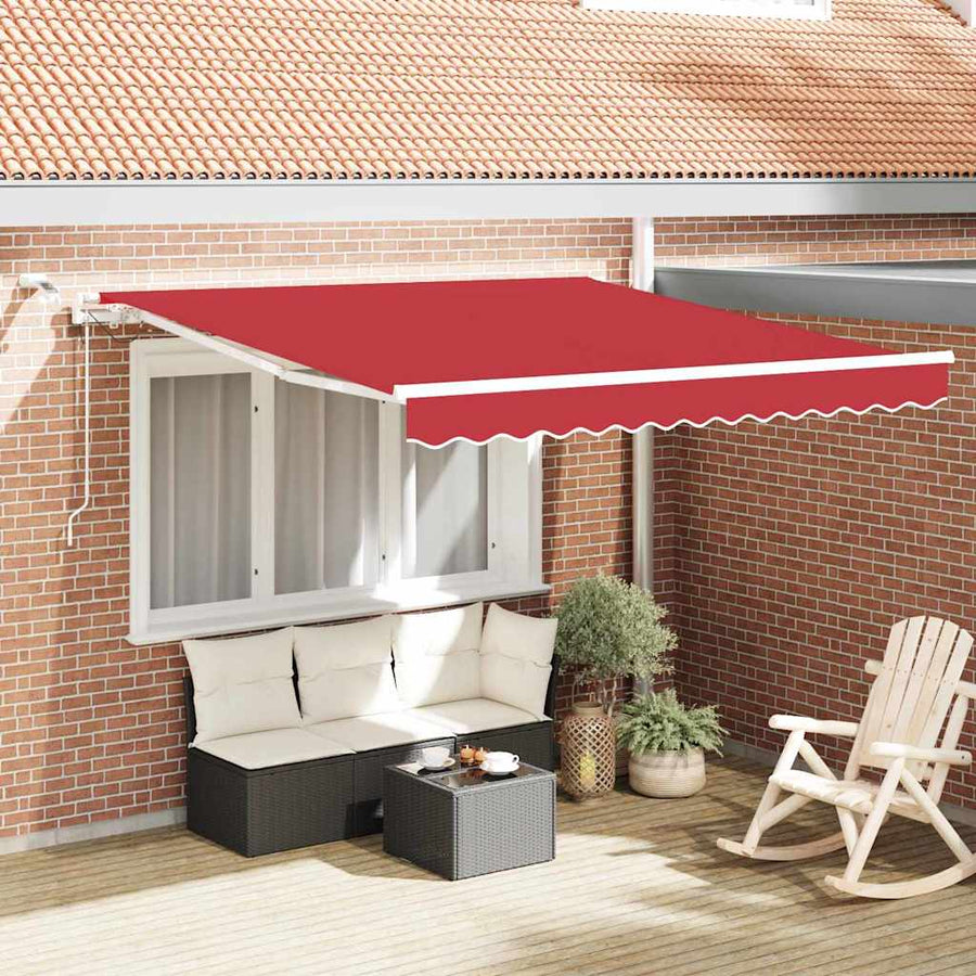 Inklapbaar Zonnescherm Rood 300 x 250 cm Stof en Metaal