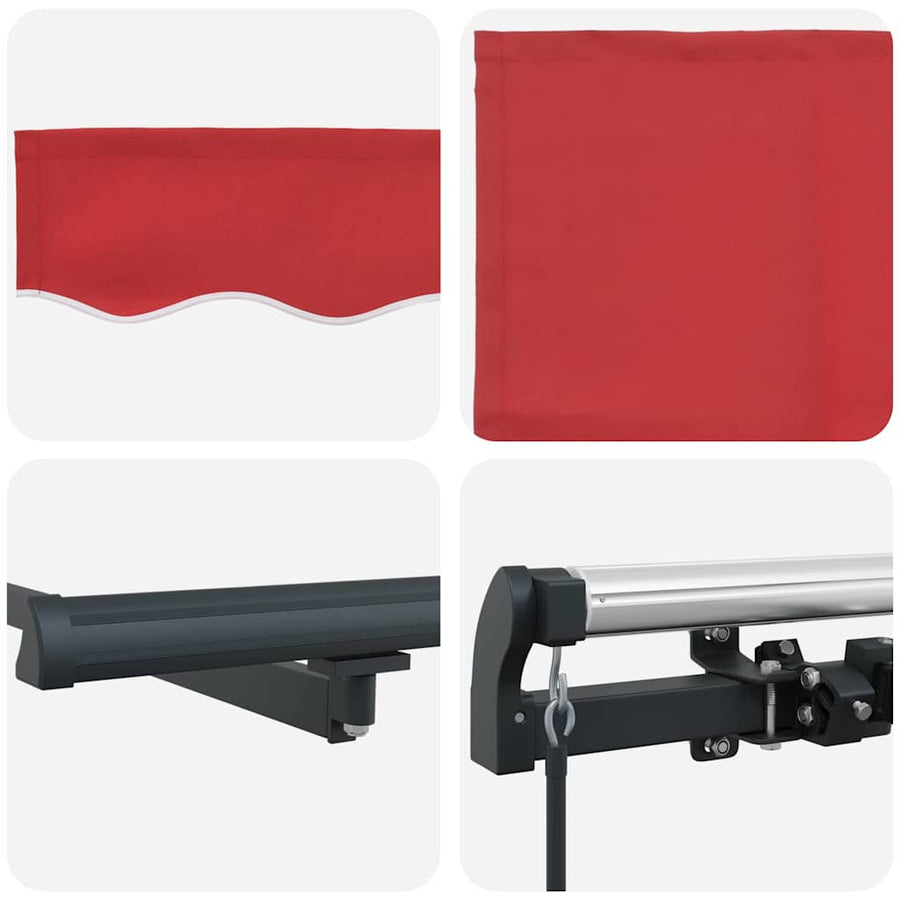 Inklapbaar Zonnescherm Rood 300 x 250 cm Polyester en staal