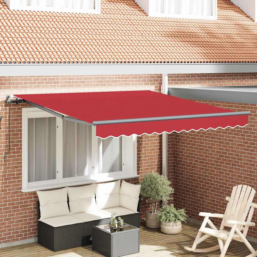 Inklapbaar Zonnescherm Rood 300 x 250 cm Polyester en staal