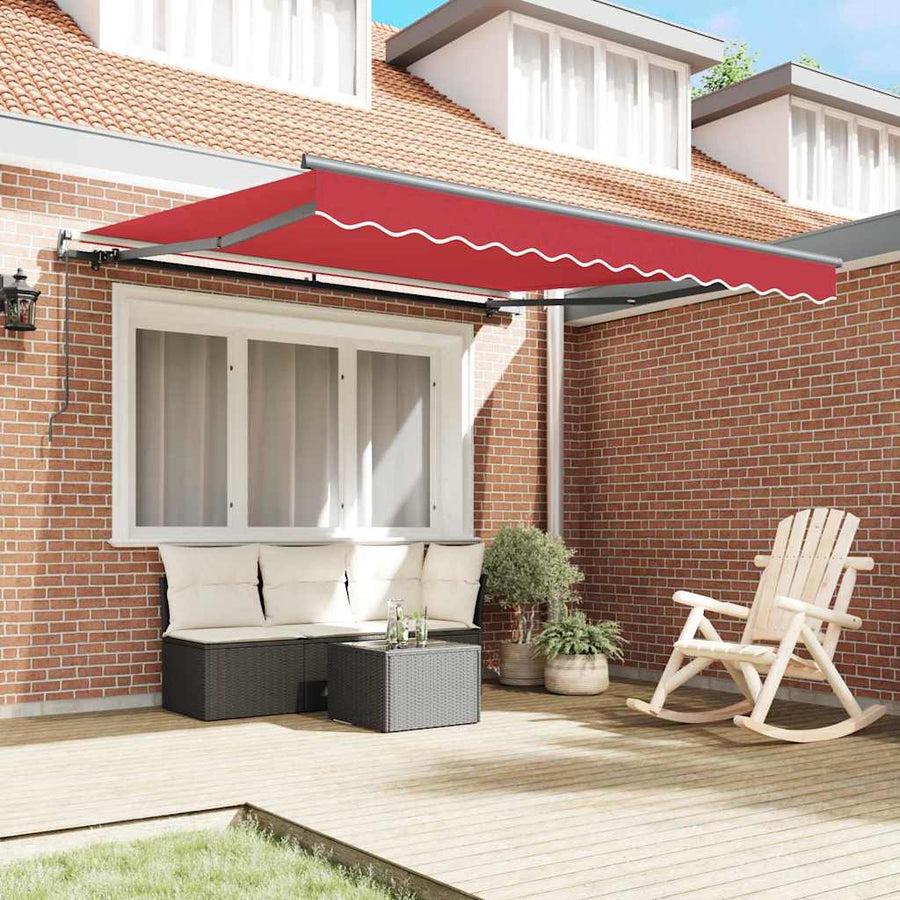 Inklapbaar Zonnescherm Rood 300 x 250 cm Polyester en staal