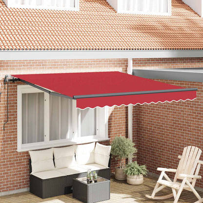 Inklapbaar Zonnescherm Rood 300 x 250 cm Stof en Aluminium