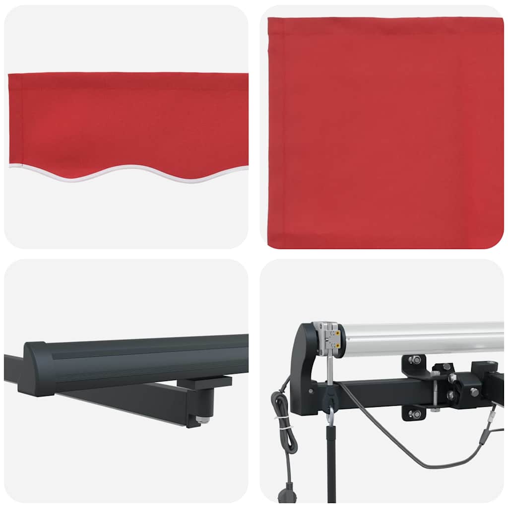 Inklapbaar Zonnescherm met Rood 300 x 250 cm Stof