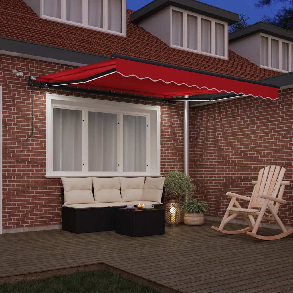 Inklapbaar Zonnescherm met Rood 300 x 250 cm Stof