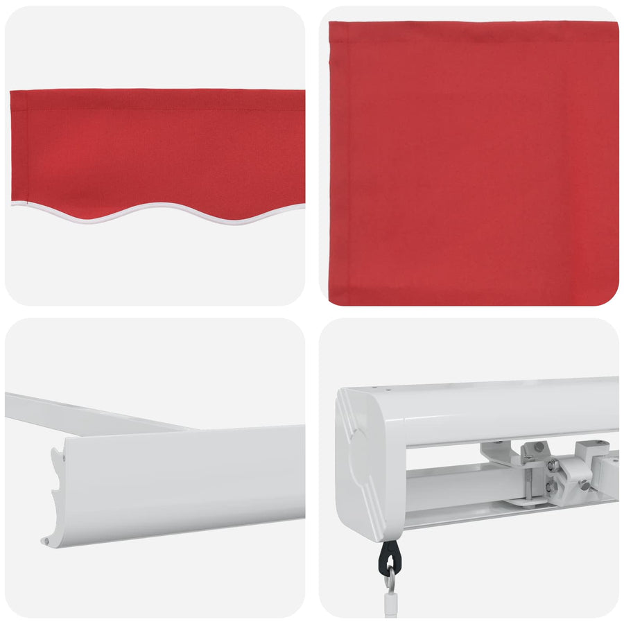 Inklapbaar Zonnescherm Rood 300 x 250 cm Stof en Metaal