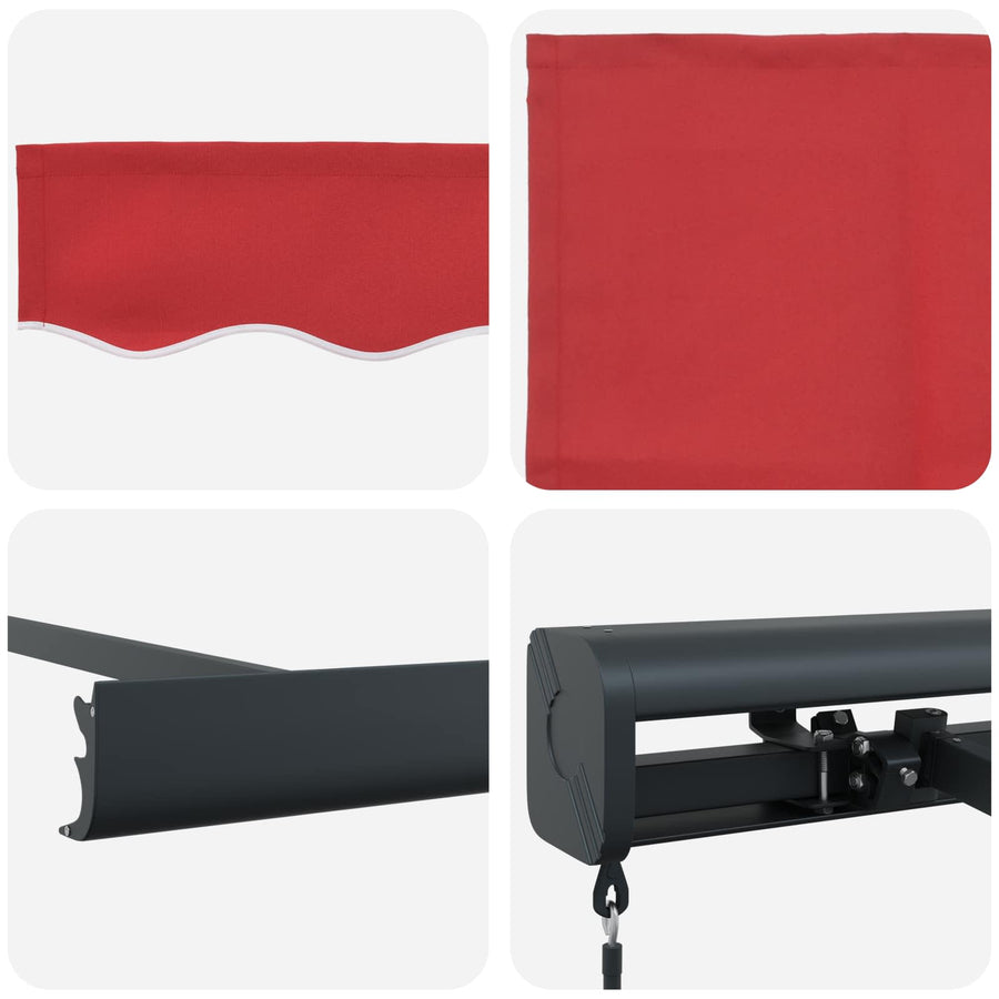 Inklapbaar Zonnescherm Rood 300 x 250 cm Stof en Metaal