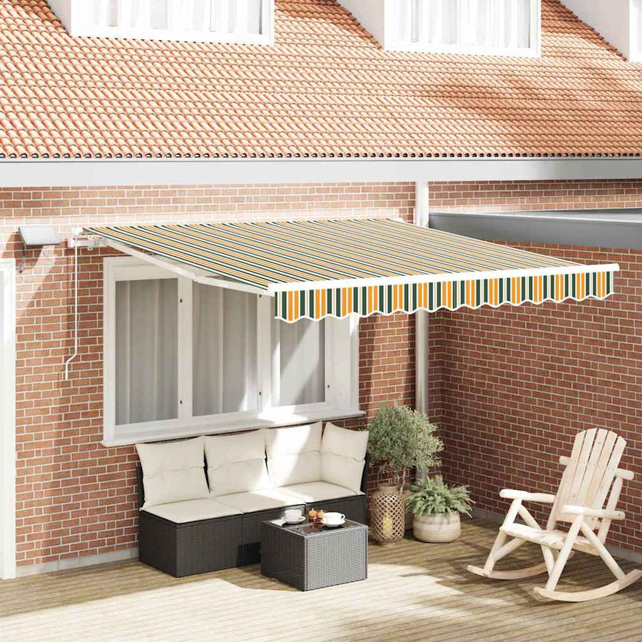 Inklapbaar Zonnescherm Groen en geel 300 x 250 cm Stof en Staal
