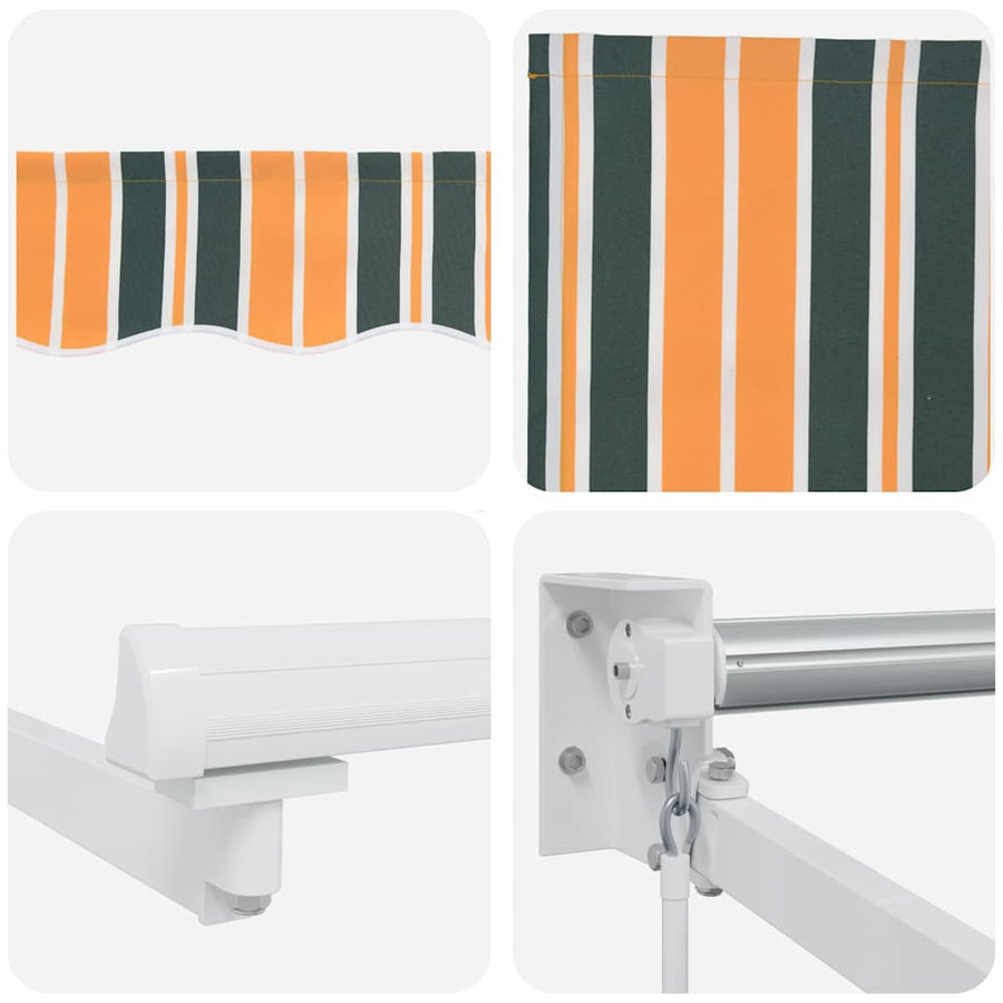 Markies Gestreept Groen En Geel 3 X 2,5 M Polyester En Metaal Groen En Geel