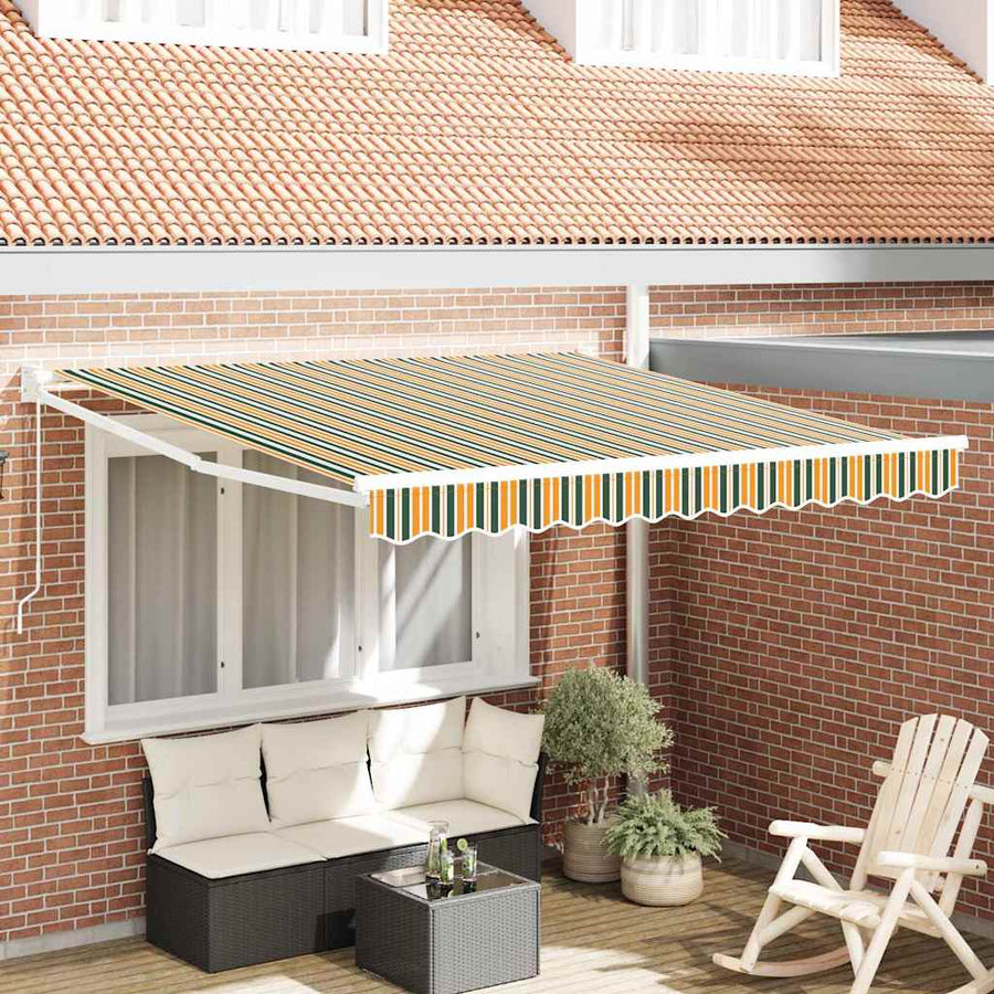 Markies Gestreept Groen En Geel 3 X 2,5 M Polyester En Metaal Groen En Geel