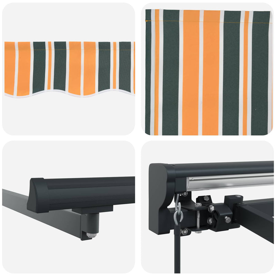 Inklapbaar Zonnescherm Groen en Geel 300 x 250 cm