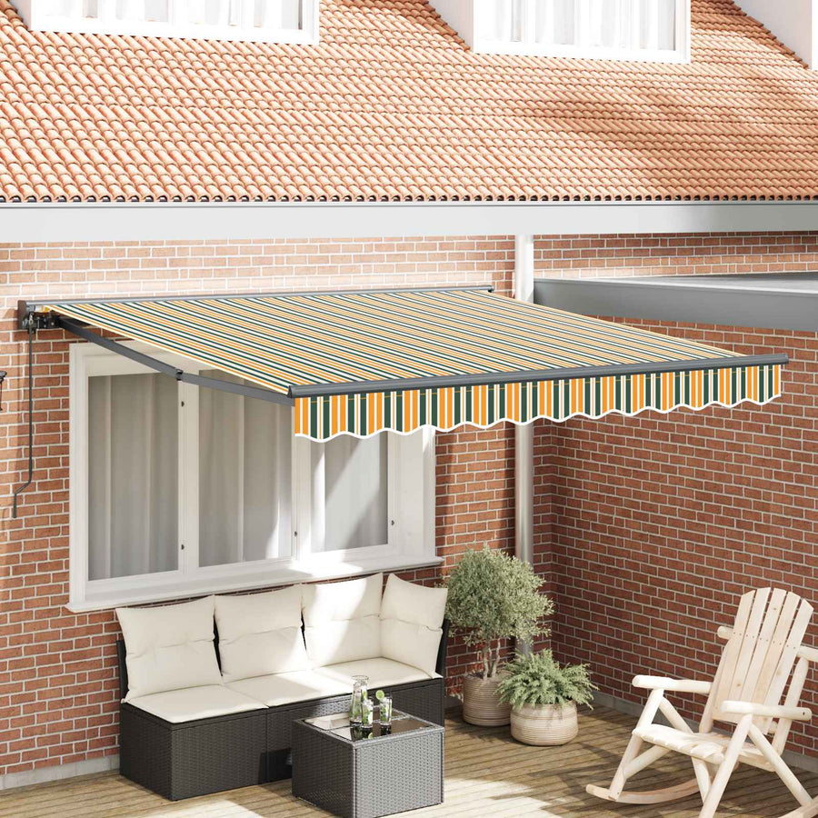 Inklapbaar Zonnescherm Groen en Geel 300 x 250 cm