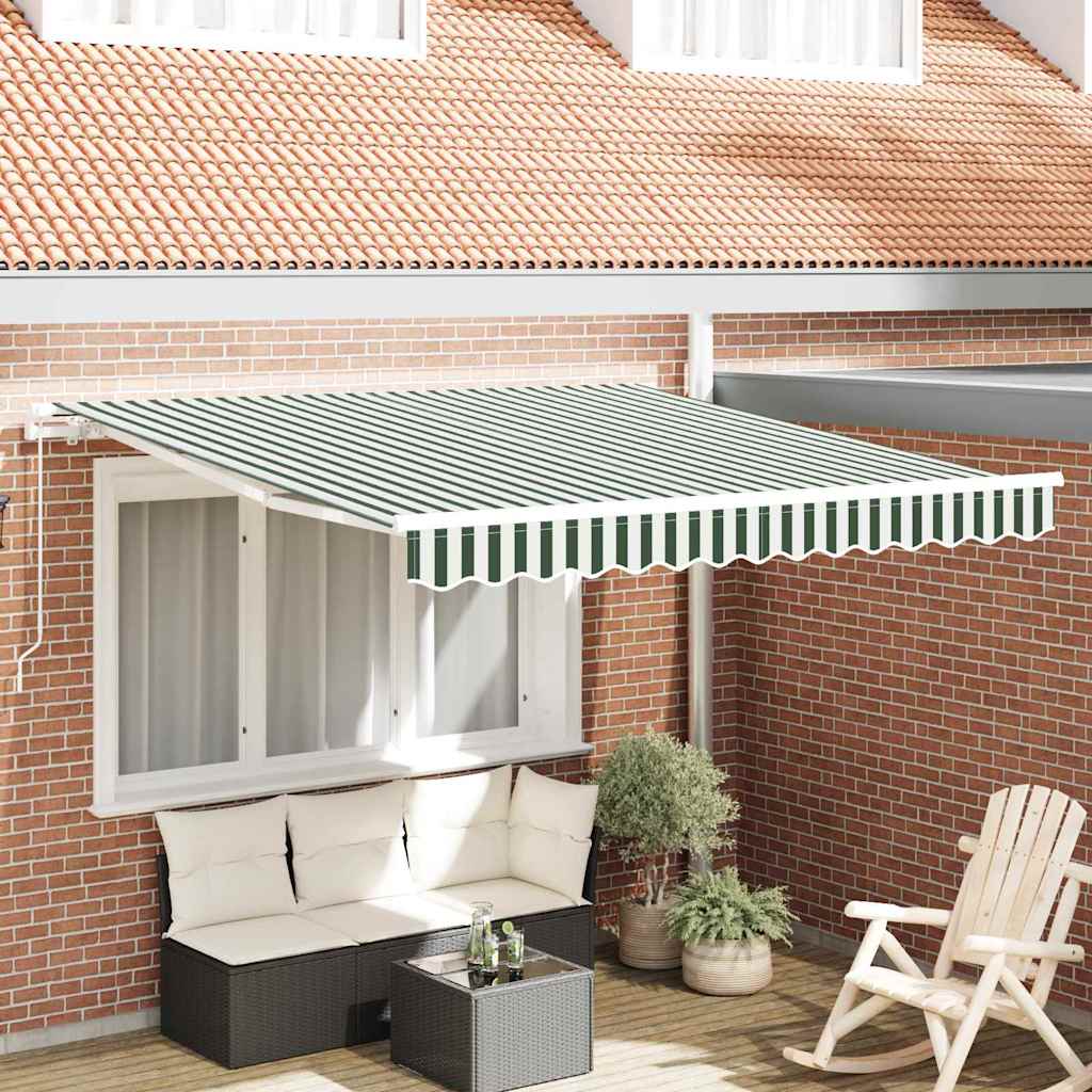 Markies Gestreept Groen en wit 3 x 2,5 m Polyester en metaal