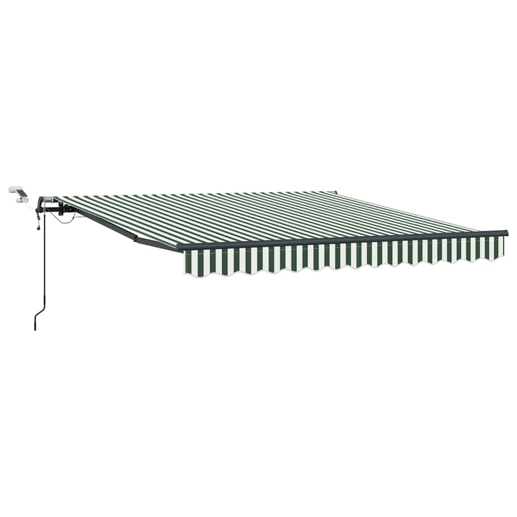 Inklapbaar Zonnescherm met Groen en wit 300 x 250 cm Stof