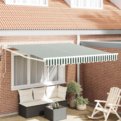 Markies Gestreept Groen en wit 3 x 2,5 m Polyester en metaal