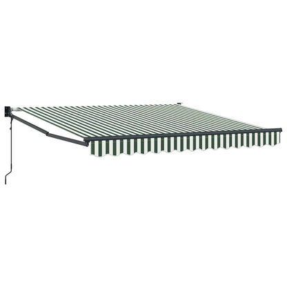 Markies Gestreept Groen en wit 3 x 2,5 m Polyester en metaal