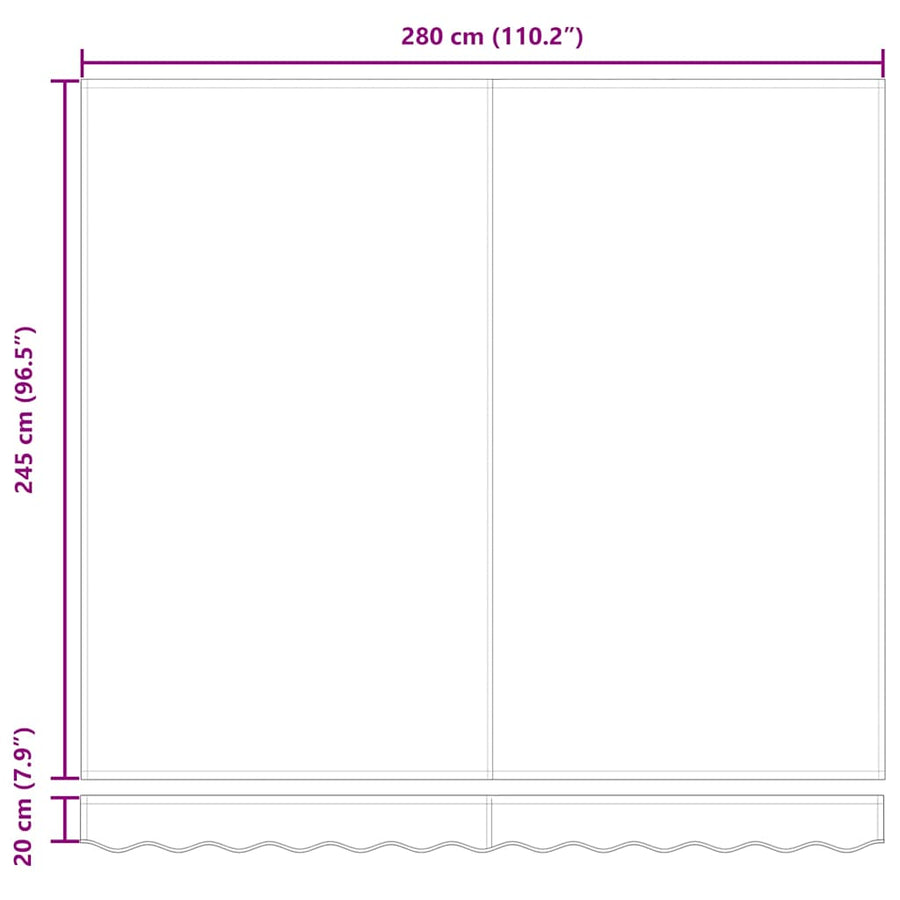 Inklapbaar Zonnescherm Groen en Wit 300 x 250 cm Stof en Metaal