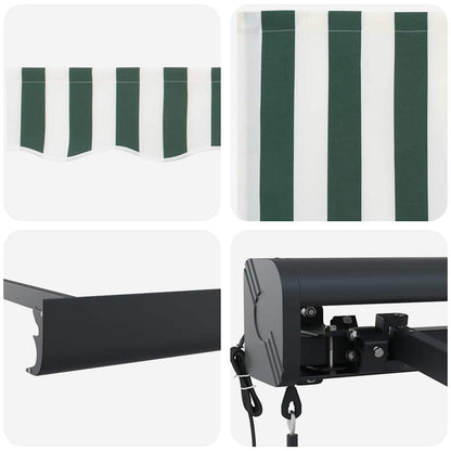 Inklapbaar Zonnescherm Groen en wit 300 x 250 cm Stof en Metaal