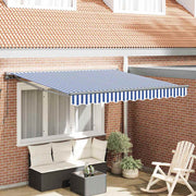 Zonnescherm inklapbaar 350x250 cm blauw wit