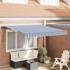Zonnescherm inklapbaar 350x250 cm blauw wit