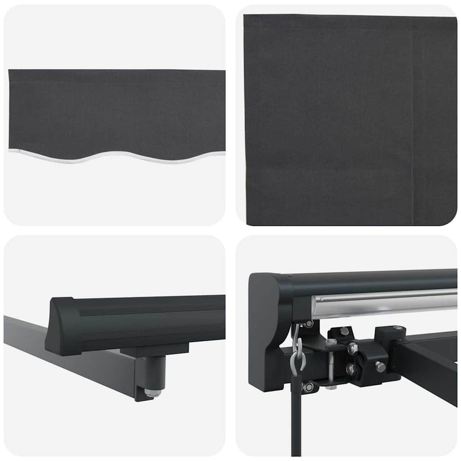 Inklapbaar Zonnescherm Antraciet Grijs 350 x 250 cm