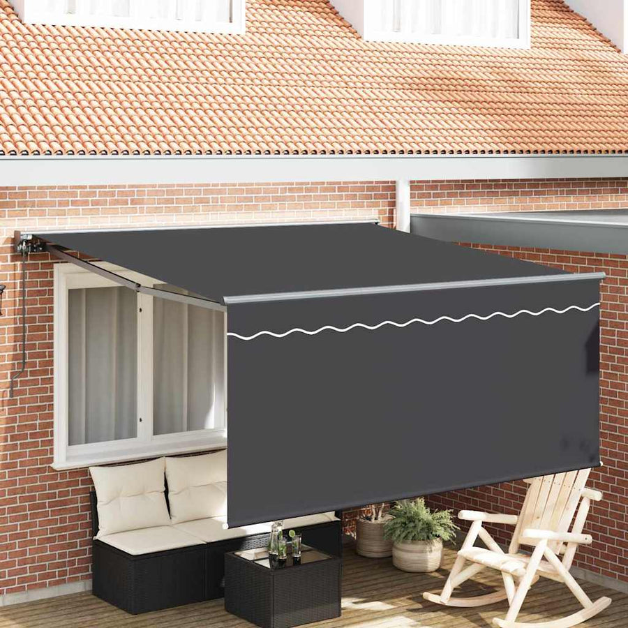 Inklapbaar Zonnescherm Antraciet Grijs 350 x 250 cm