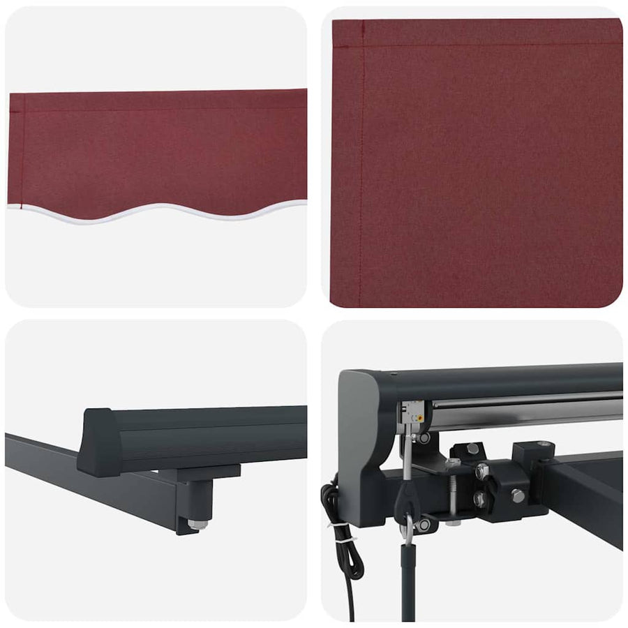 Inklapbaar Zonnescherm Bordeaux Rood 350x250 cm
