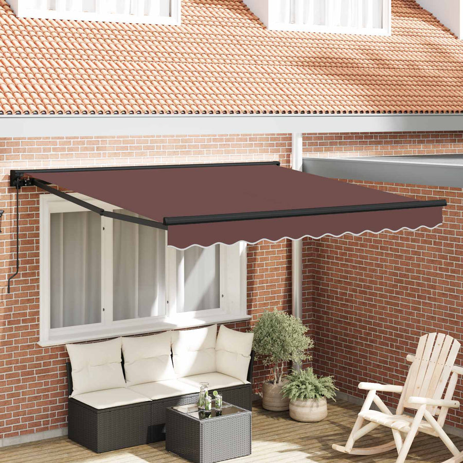 Zijde Frame Bruin 350 x 250 cm Polyester met PU-coating