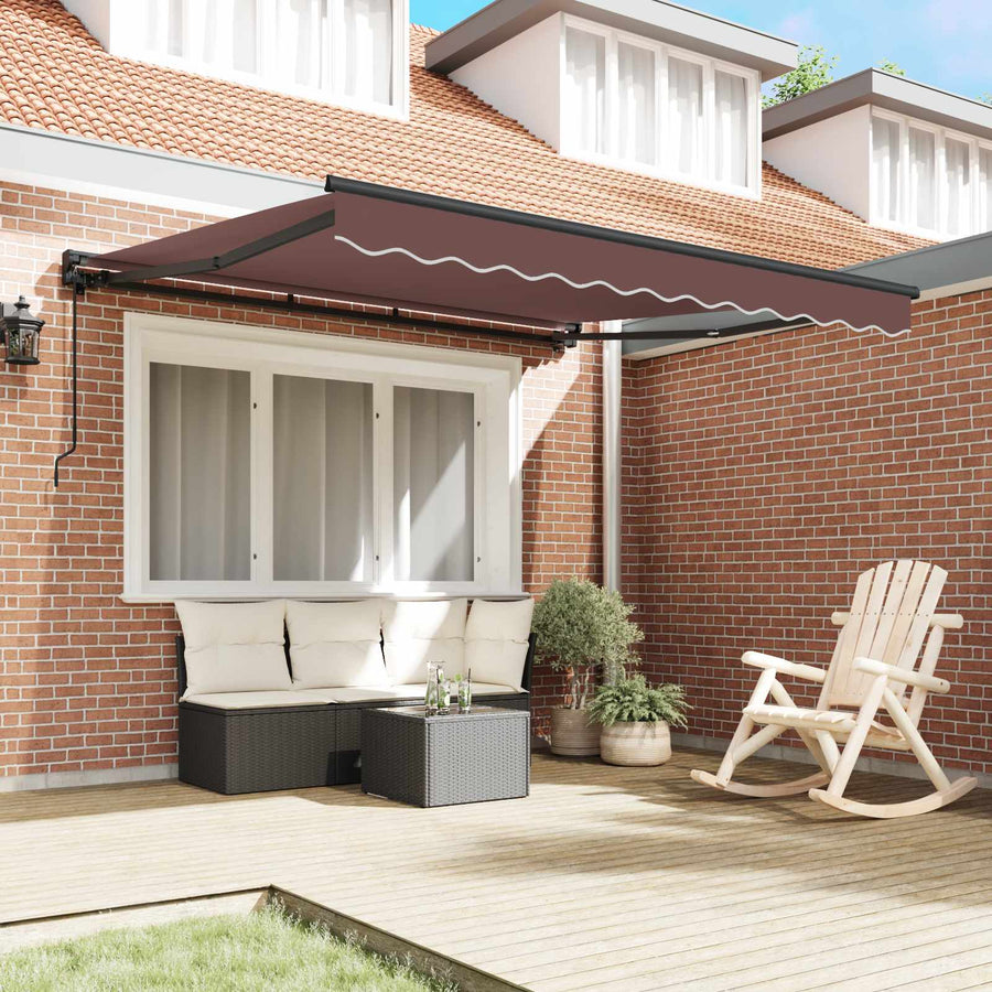 Zijde Frame Bruin 350 x 250 cm Polyester met PU-coating