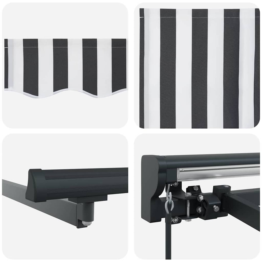Inklapbaar Zonnescherm Antraciet en Wit 350x250 cm