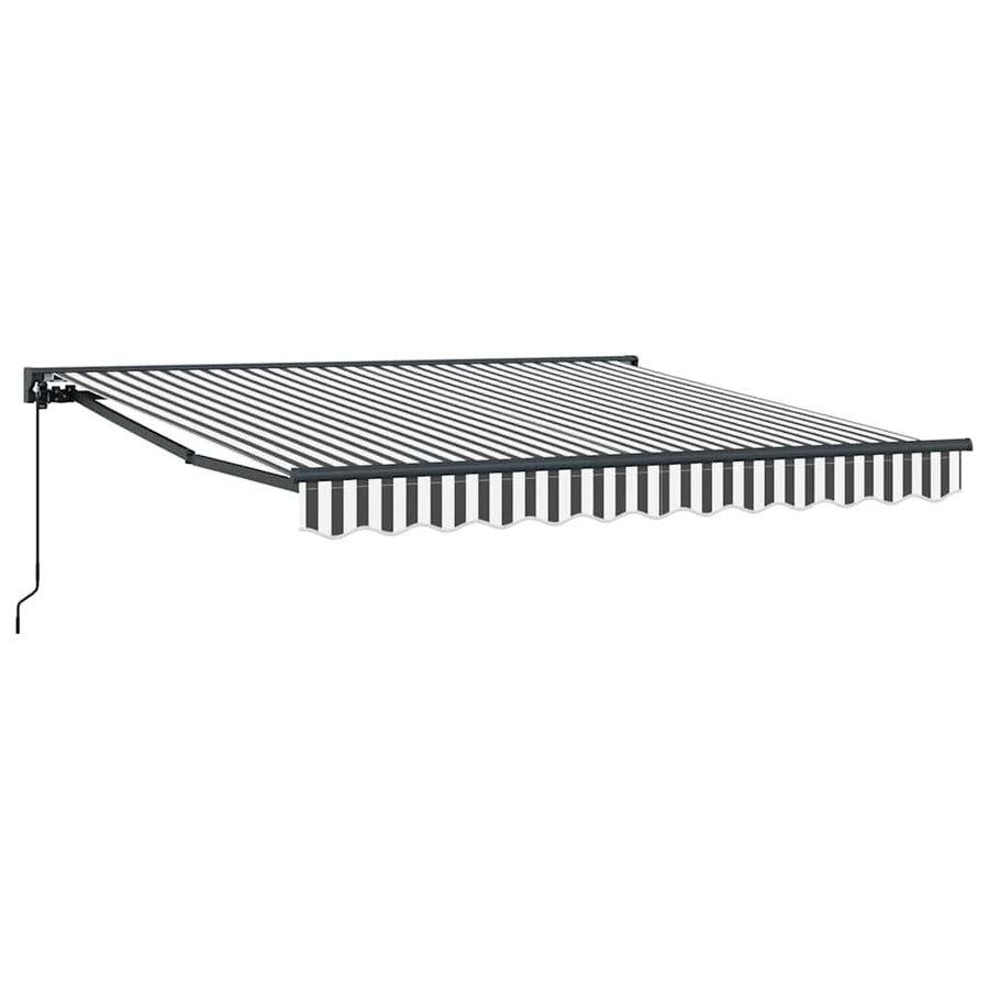 Inklapbaar Zonnescherm Antraciet en Wit 350x250 cm