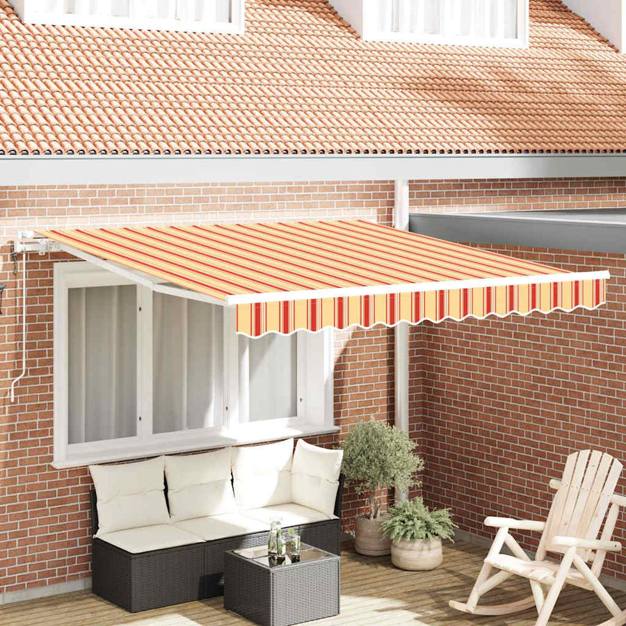 Inklapbaar Zonnescherm Geel en Oranje 350 x 250 cm Stof