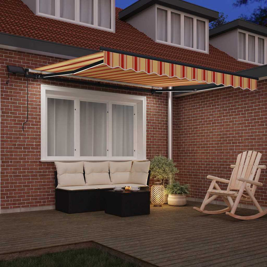 Inklapbaar Zonnescherm geel en oranje 350 x 250 cm Stof