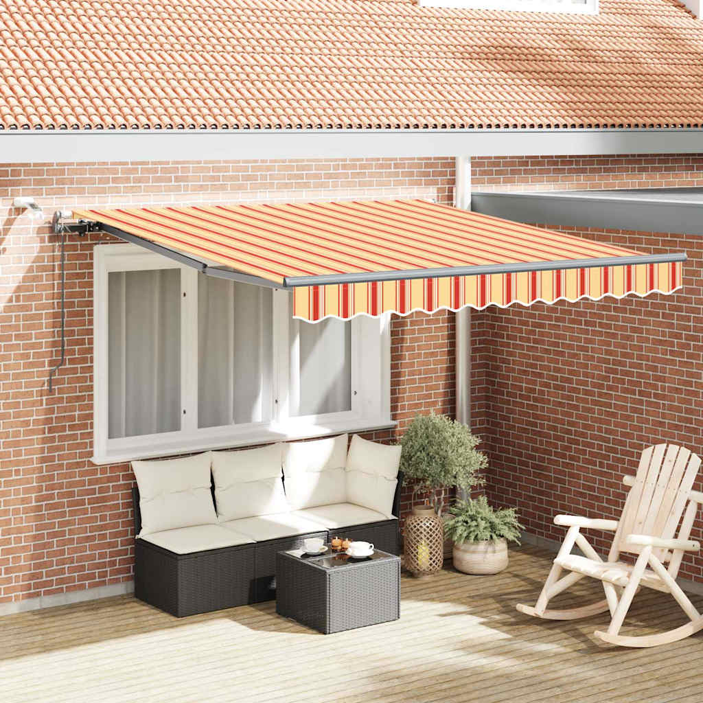 Inklapbaar Zonnescherm Met Stof Geel En Oranje 350 x 250 cm