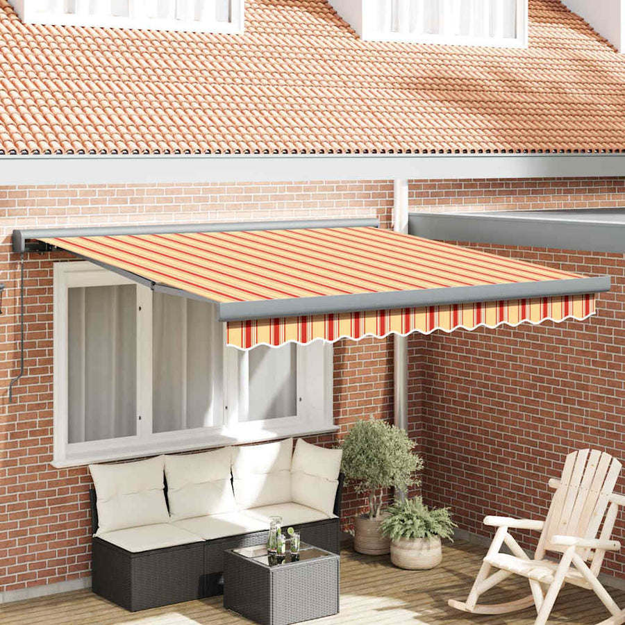 Inklapbaar Zonnescherm Geel en Oranje 350 x 250 cm