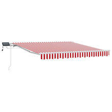 Inklapbaar Zonnescherm Rood en Wit 350 x 250 cm Stof en Staal